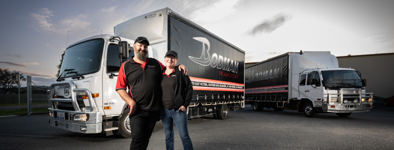 Mick Bodman and Kelly Bodman, the husband and wife team at the helm of Bodman Transport